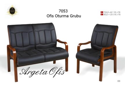 Geniş oturum alanına sahip konforlu 7053 Büro Oturma Grupları