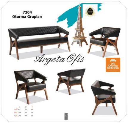 Minimalist tasarıma sahip estetik 7204 Büro Oturma Grupları