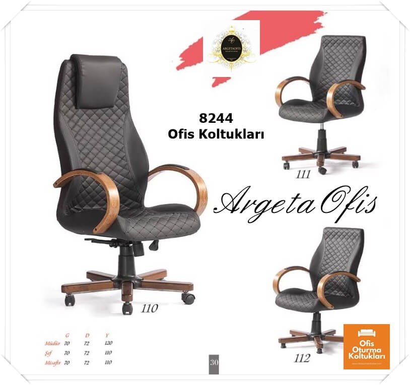 Modern tasarımlarıyla dikkat çeken ergonomik 8244 Müdür ve Toplantı Koltuğumiz Şık ve ergonomik tasarımlı